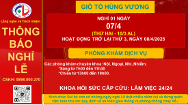 THÔNG BÁO NGHỈ LỄ GIỖ TỔ HÙNG VƯƠNG